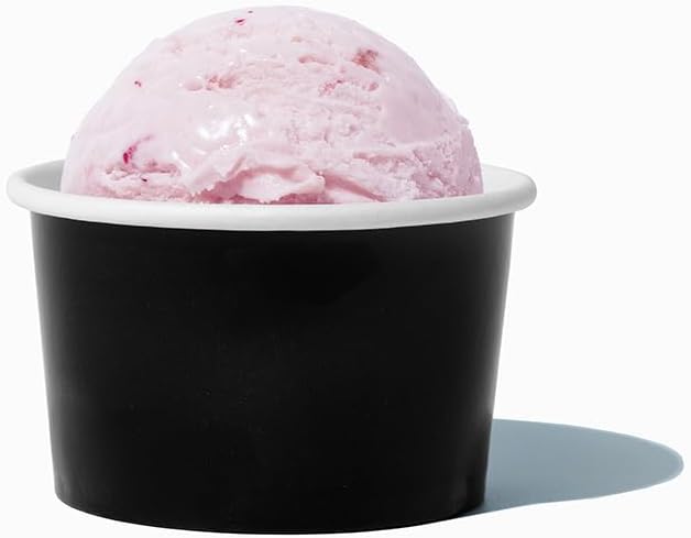 UNIQ [1,000 Count] Perfect for Halloween Black Paper Ice Cream Cups - 4 oz Small Dessert Bowls! Frozen Dessert Supplies