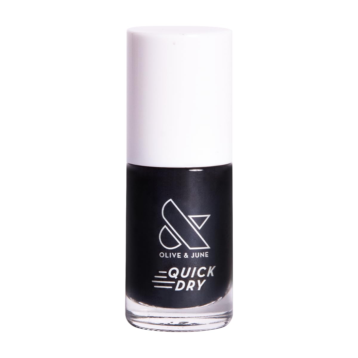 Olive & June Quick Dry Nail Polish | Instant, Fast-Drying, Smudgeproof Color | 15-free, Vegan, Cruelty-Free Formula | Lasts up to 5 Days | Salon-Quality Manicure Pedicure at Home | Cateye Inky Black-BrightBean Baby