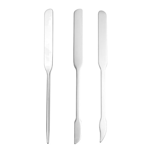 3pcs Cosmetic Mixing Makeup Spatula Nail Art Palette,Spoon Stainless Steel Spatula Face Brush Stirring Embossing Stick Makeup Brushes Cosmetic Tools Nail Polish Mix Stick-BrightBean Baby