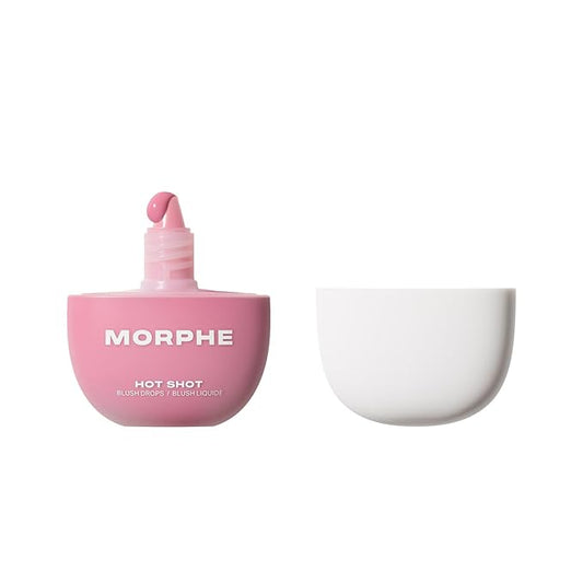 Morphe Hot Shot Blush Drops - Hydrating, Buildable Liquid Blush for Cheeks with Niacinamide and Antioxidants- Buildable, Waterweight Formula for a Natural Finish - That Girl (0.5 Fl Oz)-BrightBean Baby
