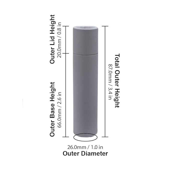GreenWay 0.5oz / 15g Kraft Paperboard Lip Balm Tubes with Lids - 12 Pack Lip Gloss Tubes Refillable DIY Cosmetic Containers – Oval Shaped Lip Balm Containers Empty Holder Tubes - White-BrightBean Baby