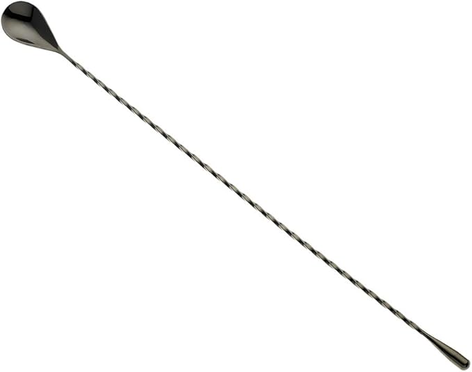 Barfly Bar Spoon, Teardrop End 15 3/4" (40.0 Cm), Gun Metal Black