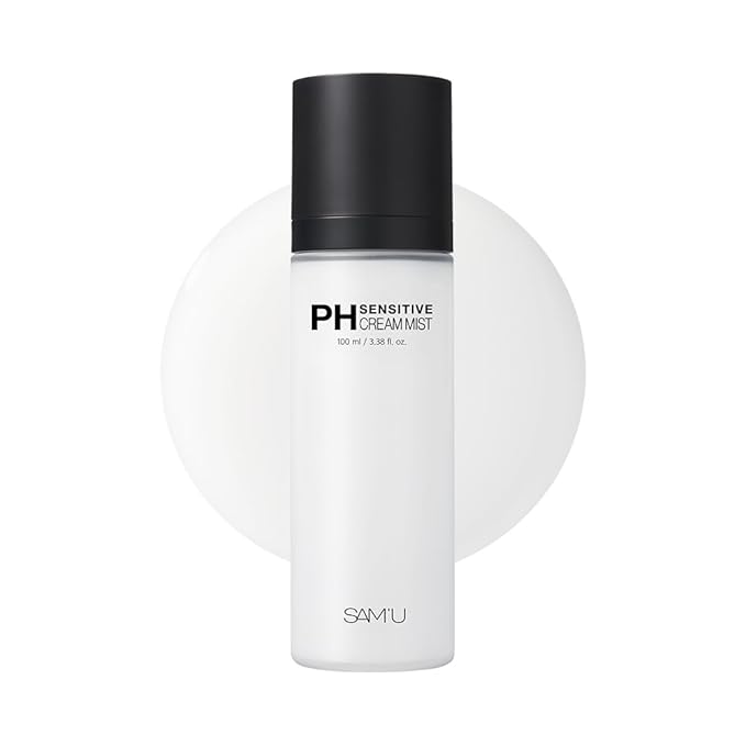 SAM'U PH Sensitive Cream Mist, Ceramide Face Mist, Hypoallergenic Facial Spray with Hyaluronic Acid & Centella, Hydrating & Quick Absorbing, Korean Skin Care for Dry & Sensitive Skin, 3.38 Fl. Oz-BrightBean Baby