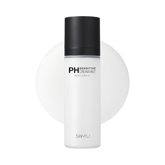 SAM'U PH Sensitive Cream Mist, Ceramide Face Mist, Hypoallergenic Facial Spray with Hyaluronic Acid & Centella, Hydrating & Quick Absorbing, Korean Skin Care for Dry & Sensitive Skin, 3.38 Fl. Oz-BrightBean Baby