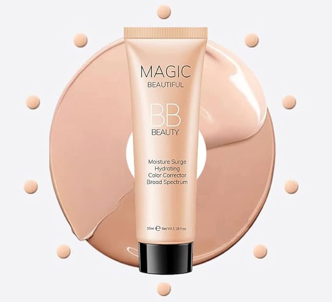 2 Pcs BB Cream Full Coverage Foundation,Hydrating Natural Flawless Concealer, Clean Nude Makeup Base,Color Correcting Oil-Free BB Cream(light skin tone)-BrightBean Baby