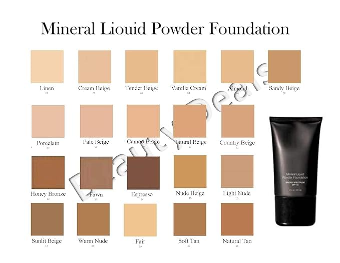 Mineral Liquid Powder Foundation Broad Spectrum SPF 15 Pack of 2 (Porcelain)-BrightBean Baby