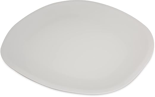 Carlisle FoodService Products Ridge Resuable Plastic Platter Oblong Platter for Home and Restaurant, Melamine, 18 Inches, Cement, (Pack of 6)