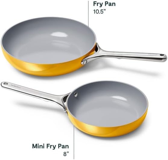 Caraway Nonstick Ceramic Frying Pan 10.5" Marigold Yellow - Non-Toxic Cookware
