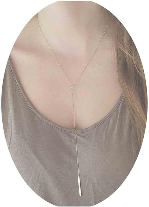Boho Long Bar Necklace Choker Y Lariat Necklace Chain Minimalist Drop Necklace Jewelry for Women and Girls-BrightBean Baby