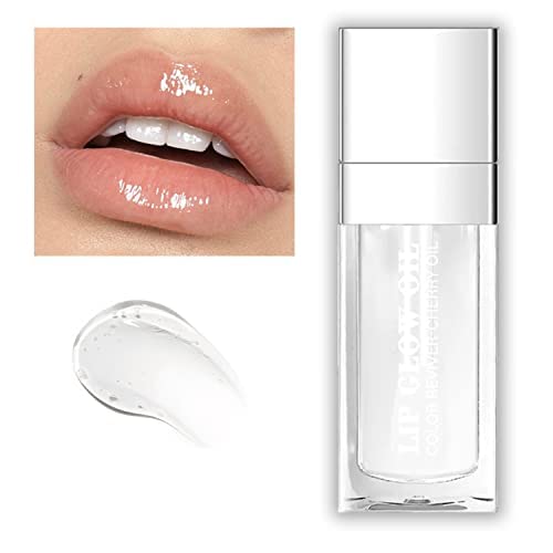 Yasovigi Hydrating Lip Oil Plumping Lip Tint Moisturizing Lip Gloss, Transparent Lip Balm Care Stick Nourishing Repairing Non-sticky, Moisture&Lighten Lip Lines (Transparent + Cherry)-BrightBean Baby