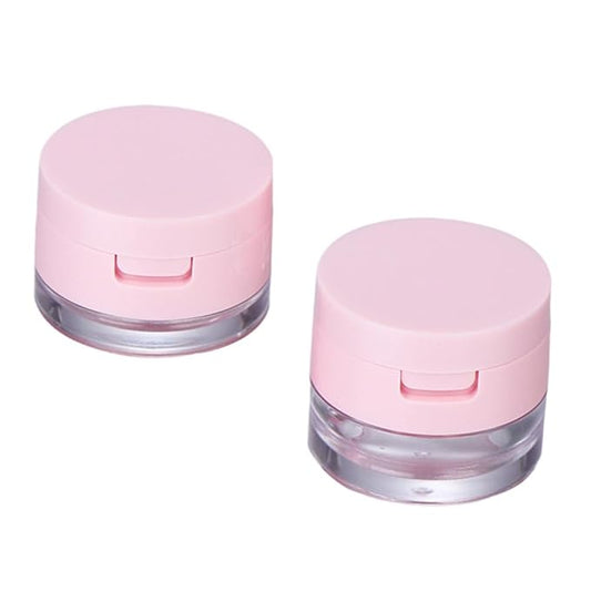 minkissy 2 Sets Powder Box Mini Containers Loose Cosmetic Cases for Traveling Foundation Makeup Powder Women Cosmetic Supply Powder Case Bulk Makeup Pink Flash Body Powder 3g Abs-BrightBean Baby