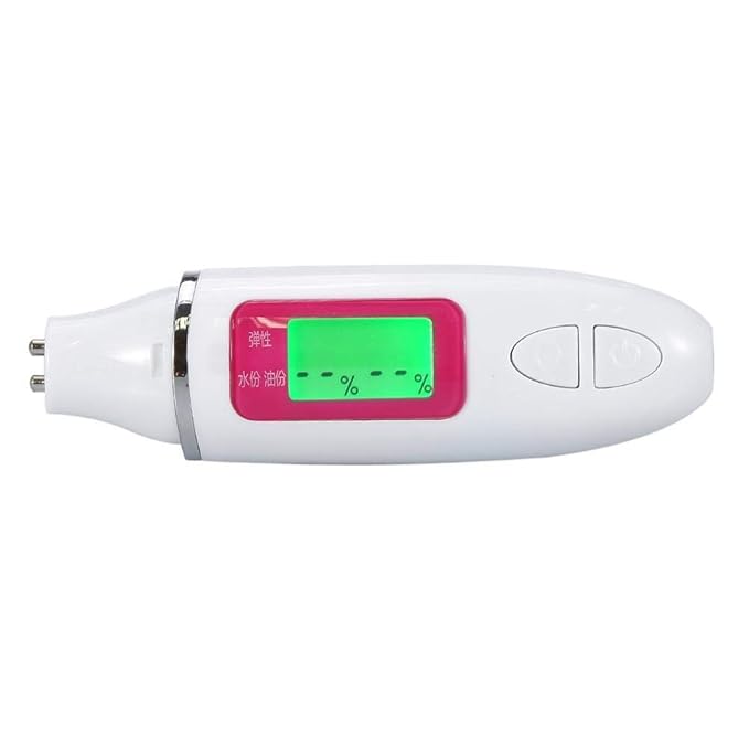 Skin Analyzer, Digital Skin Tester, LCD Display Precision Skin Sensor Tester, Handheld And Portable Facial Water Analyzer (White)-BrightBean Baby