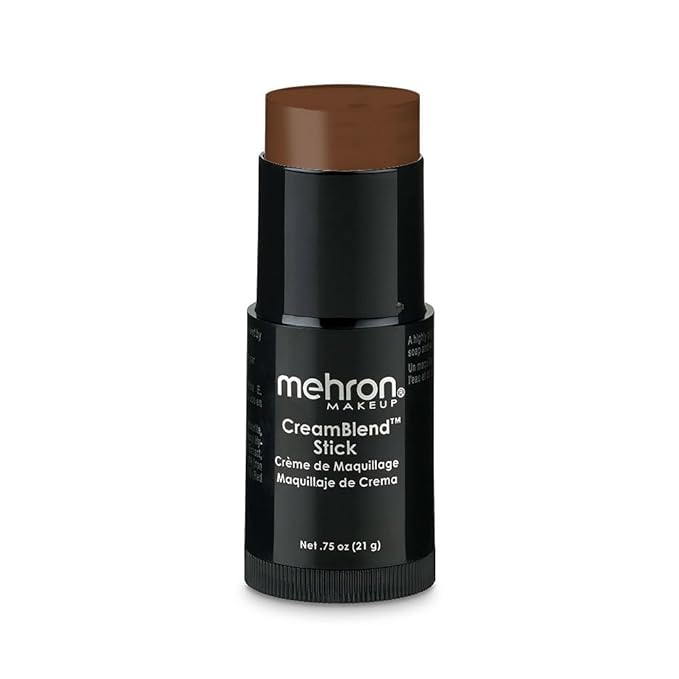 Mehron Makeup CreamBlend Stick - Foundation (.75 oz) (MEDIUM EBONY)-BrightBean Baby