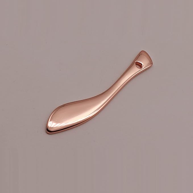 4 Pieces Zinc Alloy Makeup Spatula Eye Cream Spoon Beauty Scoop Mini Spoon Makeup Beauty Spoons Mini Cosmetic Skincare Spatula for Cream Lotions, Curved Handle Type, Rose-Gold-BrightBean Baby