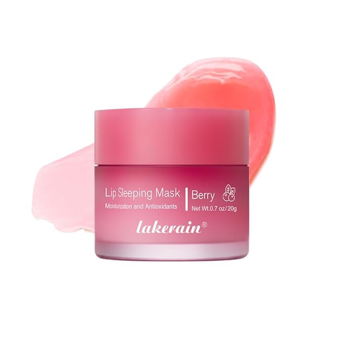 Lip Sleeping Mask, Lip Mask With Vitamin C, Antioxidants, Lip Mask Overnight,Improves Dryness, Nourishes And Hydrates, Brighten Lip Colour, Reduce Lip Lines 0.7 Oz.(02#berry)-BrightBean Baby