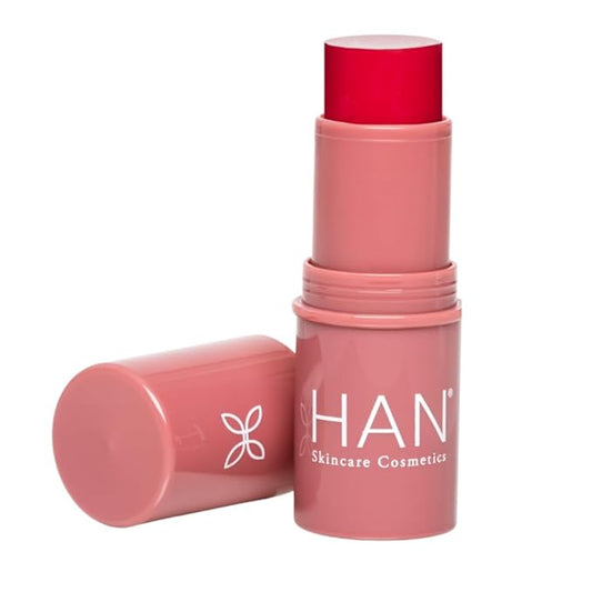 HAN Skincare Cosmetics Vegan, Cruelty-Free, 3-in-1 Multistick for Cheeks, Lips, Eyes, Cherry Cosmos | Large