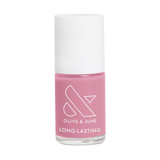 Olive & June Long Lasting Nail Polish | Plump Gel-Like Finish No Lamp Needed Lasts up to 10 days | Salon-Quality Color at Home | 15-Free, Vegan & Cruelty-Free Chip-Resistant Shine | World Lit, Mauve-BrightBean Baby