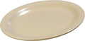 Carlisle FoodService Products Kingline Plastic Oval Platter Oval Tray for Home and Restaurant, Melamine, 12 x 9 Inches, Tan, (Pack of 12)