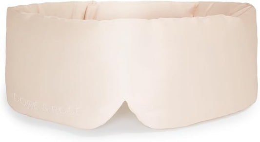 Dore & Rose Deep Sleep Mask Light Blocking, 23 Momme Mulberry Silk Eye Mask, Ultra Soft, Adjustable - Travel Sleeping Mask for Men & Women - Champagne-BrightBean Baby