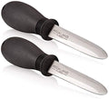 Rockland Guard Oyster Shucking Knife - Oyster Knife Shucker for Opening Clams, Scallops, Shellfish - Stainless Steel Blade, Non-Slip Ergonomic Handle - Kitchen Tool for Chefs, Cooks - Set of 2 Knives