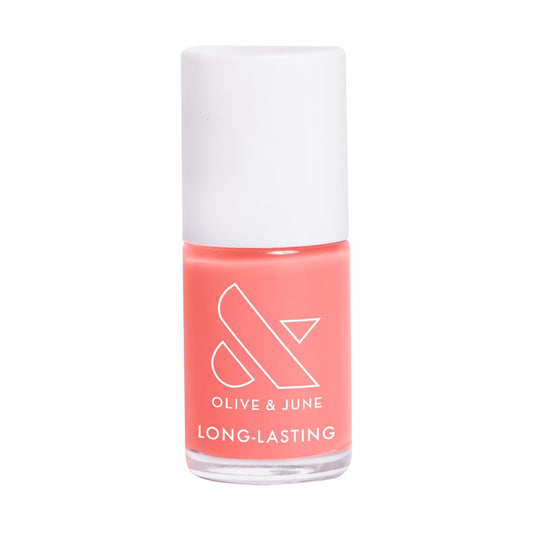 Olive & June Long Lasting Nail Polish | Plump, Gel-Like Finish No Lamp Needed, Lasts up to 10 days | Salon-Quality at Home | 15-Free, Vegan & Cruelty-Free Chip-Resistant | Papaya Gloss, Coral-BrightBean Baby