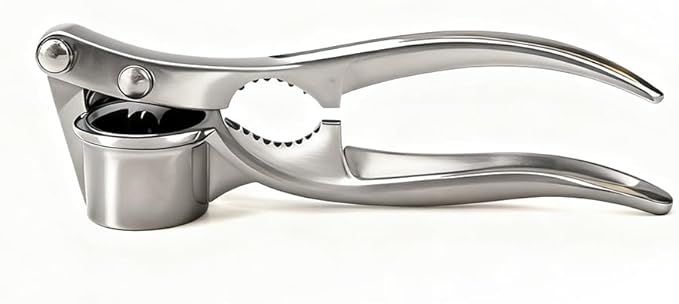 1 Pack Garlic Press, Heavy-Duty Rust-Resistant Garlic Mincer & Crusher with Ergonomic Handle, Easy Squeeze, Easy Clean, Dishwasher Safe