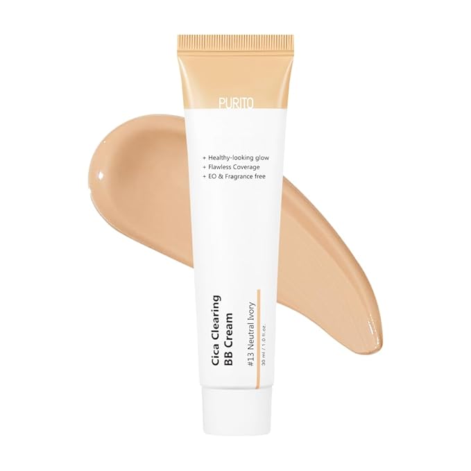 PURITO Cica Clearing BB Cream #13 Neutral Ivory 1 fl.oz / 30ml, Vegan bb cream, foundation, cruelty free-BrightBean Baby