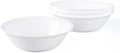 14 OZ (16 OZ MAX) White Opal Glass Cereal Bowl Set of 4, 6.5 inch Dishwasher & Microwave Safe Round Bowls for Soup, Salad and Rice