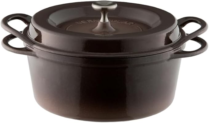 Vermicular Oven Pot 22cm Pearl Brown - Cast Iron Dutch Oven 3.7 Qt