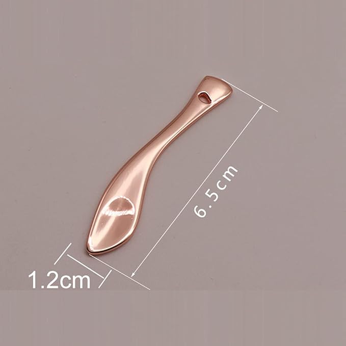 4 Pieces Zinc Alloy Makeup Spatula Eye Cream Spoon Beauty Scoop Mini Spoon Makeup Beauty Spoons Mini Cosmetic Skincare Spatula for Cream Lotions, Curved Handle Type, Rose-Gold-BrightBean Baby