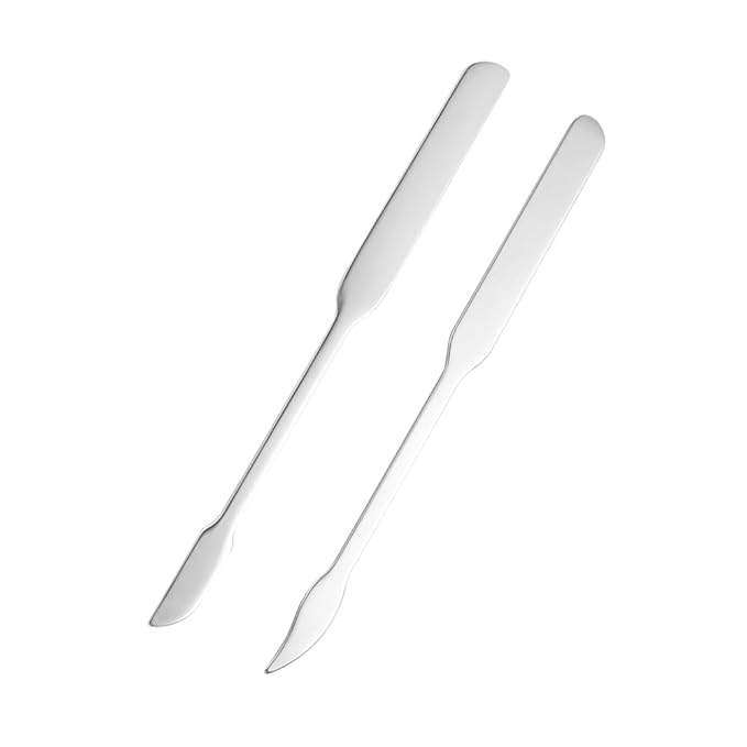 3pcs Cosmetic Mixing Makeup Spatula Nail Art Palette,Spoon Stainless Steel Spatula Face Brush Stirring Embossing Stick Makeup Brushes Cosmetic Tools Nail Polish Mix Stick-BrightBean Baby