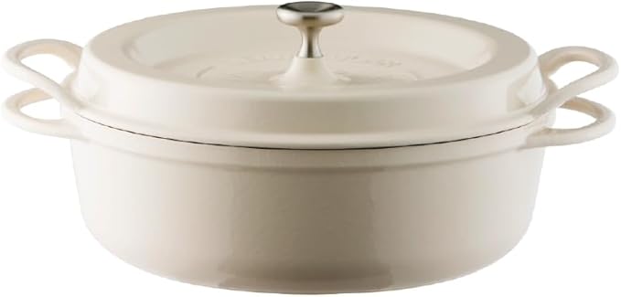 Vermicular 26cm Shallow Natural Beige - Cast Iron Dutch Oven 3.9 Qt