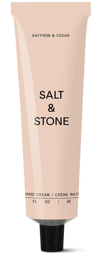 Salt & Stone Hand Cream for Women & Men | Saffron & Cedar | Hydrates, Nourishes & Softens Skin | Restores Dry Cracked Hands | Fast-Absorbing | Cruelty-Free & Vegan (2 fl oz)-BrightBean Baby