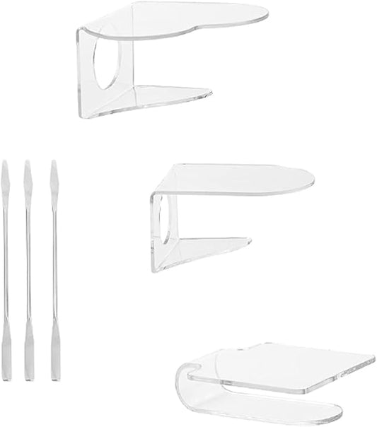 6 Pack Makeup Hand Acrylic Mixing Palette Mixing Tray with Spatulas for Mixing Foundation 3 Styles-BrightBean Baby