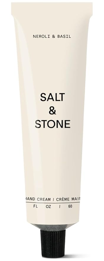 Salt & Stone Hand Cream for Women & Men | Neroli & Basil | Hydrates, Nourishes & Softens Skin | Restores Dry Cracked Hands | Fast-Absorbing | Cruelty-Free & Vegan (2 fl oz)-BrightBean Baby