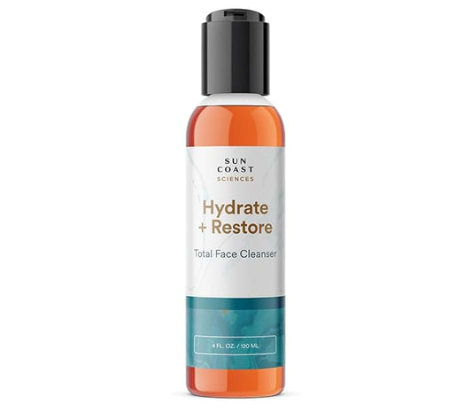 SUN COAST SCIENCES - Hydrate + Restore Total Face Cleanser, Vitamina B, Hydrating Facial Cleanser With Niacinamide for All Skin Types - 4 fl oz-BrightBean Baby