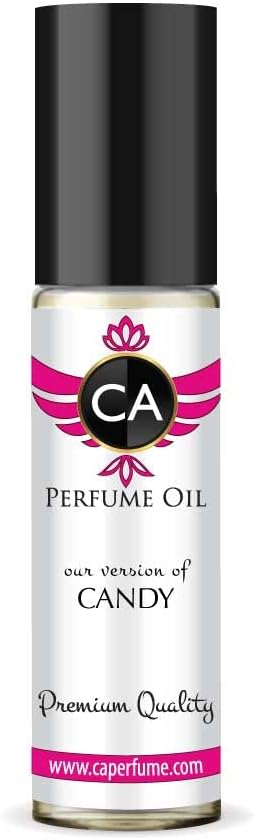 CA Perfume Impression of Candy For Women Replica Fragrance Body Oil Dupes Alcohol-Free Essential Aromatherapy Sample Travel Size Concentrated Long Lasting Attar Roll-On 0.3 Fl Oz/10ml-BrightBean Baby