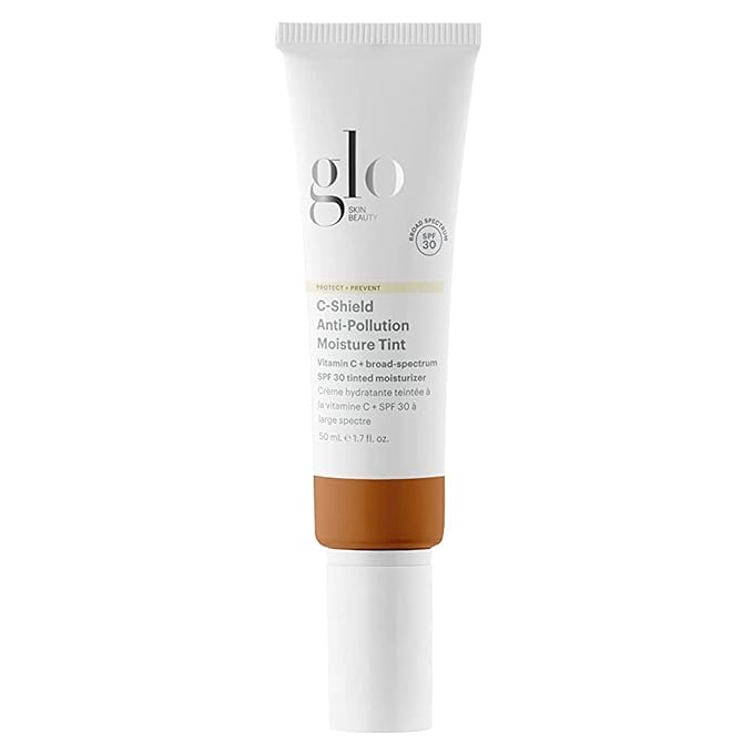 Glo Skin Beauty C-Shield Anti-Pollution Moisture Tint - Tinted Moisturizer With SPF 30 for Face, Broad Spectrum Protection & Vitamin C, 1.7 Oz (8N-Dark)-BrightBean Baby