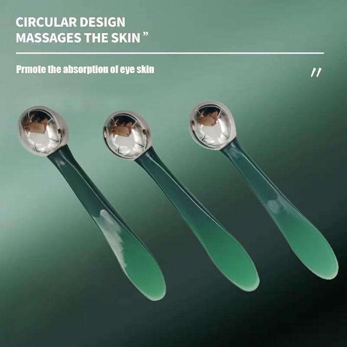 2 PCS Portable Eye Serum Cream Applicator Eyes Massage Tool, Can Be Used As Eyes Cream Spoon, Reduce Eye Swelling Flannel small gift bag-BrightBean Baby