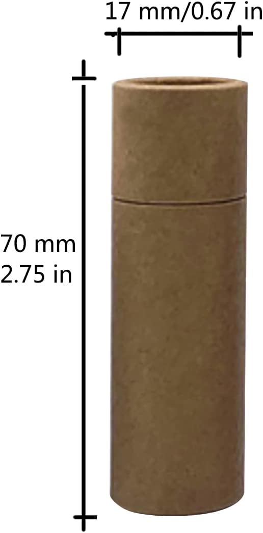 12 Pcs 0.3 Oz Paperboard Lip Balm Tubes 10ml Empty Cardboard Krafts Tubes Lipstick Tube Refillable Lip Gloss Container Solid Perfume Tubes Chapstick Container for DIY Cosmetic Samples Deodorant(Brown)-BrightBean Baby
