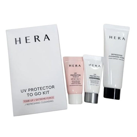 Hera Korea Skin Care Refreshing Cleansing Foam UV Protector Cream Travel Kit Mini Set of 3-BrightBean Baby