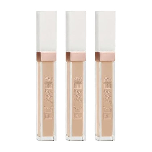 FLOWER Beauty Light Illusion Full Coverage Concealer | Hydrating, Weightless Formula Conceals, Corrects, Covers Dark Circles, Imperfections, Fine Lines and Fatigue | All-Day Wear – Sand (Pack of 3)-BrightBean Baby