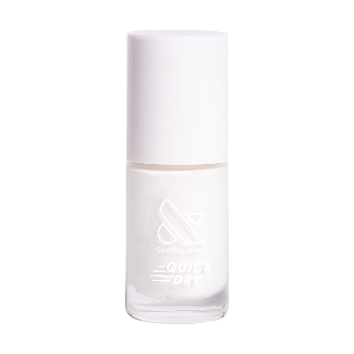Olive & June Quick Dry Nail Polish | Instant, Fast-Drying, Smudgeproof Color | 15-free, Vegan, Cruelty-Free Formula | Lasts up to 5 Days | Salon-Quality Manicure, Pedicure at Home | Swan Opaque White-BrightBean Baby