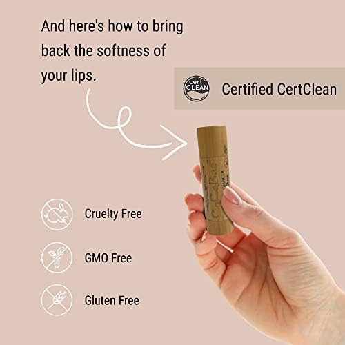 Chapstick Lip Balm Lip Moisturizer For Dry & Chapped Lips 100% Organic Lip Balm For Soft And Shiny Lips Cute And Portable Lip Care Balm for Kids and Women's With Bamboo Packaging (Peppermint)-BrightBean Baby