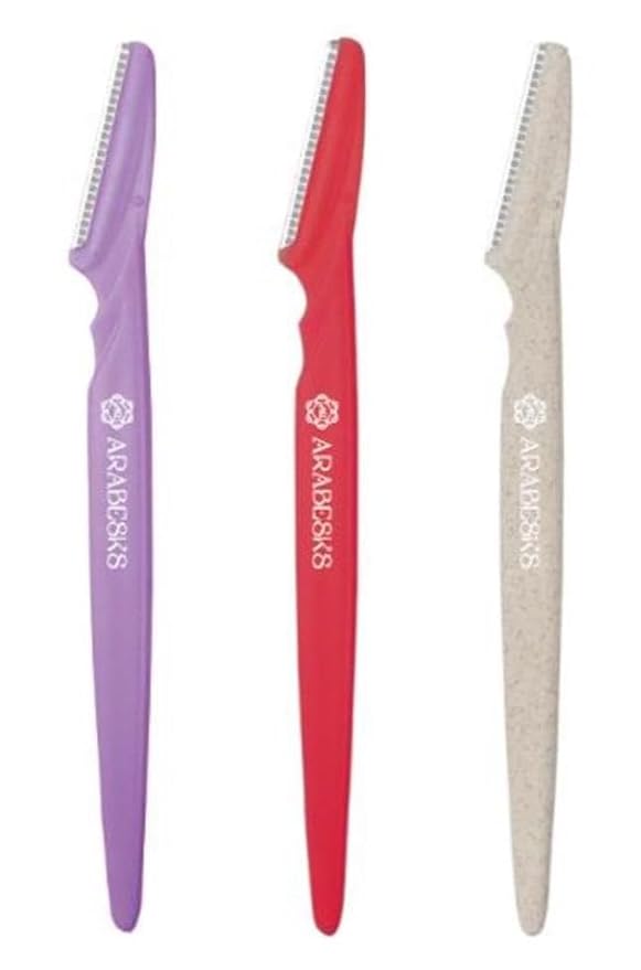 ARABESKS Dermaplaning Tool, 3ct | Dermaplane, Face Razors for Women, Eyebrow Razor, Facial Razor, Dermaplaning Razor, Womens Face Razor Peach Fuzz Remover, Eyebrow Trimmer-BrightBean Baby