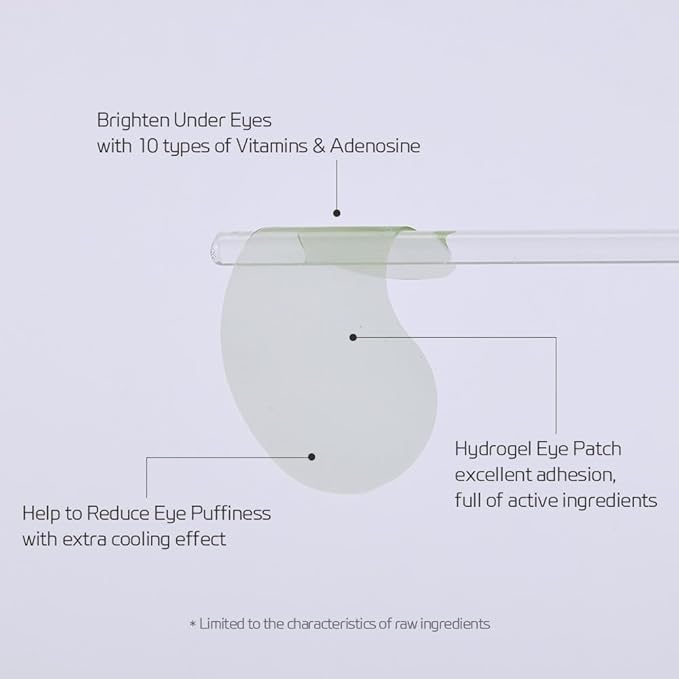 Chill Down Gel Eye Mask 60ea (30pairs) - Cooling Hydrogel Eye Patch with Catechins, Arnica Flower, Vitamins, Caffeine for Relieving Tired Eye Area, Brightening, Reducing Eye Bags, Puffy Eye-BrightBean Baby