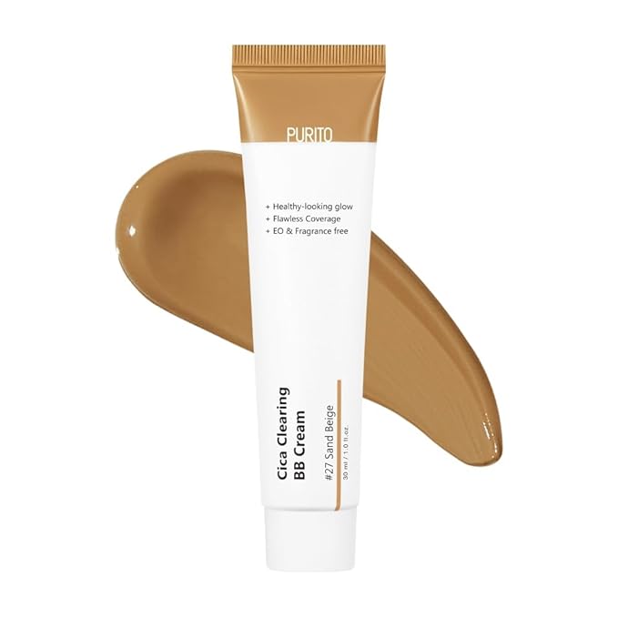 PURITO Cica Clearing BB Cream #27 Sand Beige 1 fl.oz / 30ml, Vegan bb cream-BrightBean Baby