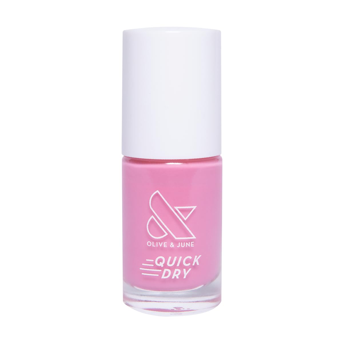 Olive & June Quick Dry Nail Polish | Instant, Fast-Drying, Smudgeproof Color | 15-free, Vegan, Cruelty-Free Formula | Lasts up to 5 Days | Salon-Quality Manicure, Pedicure at Home | Taffy Bright Pink-BrightBean Baby