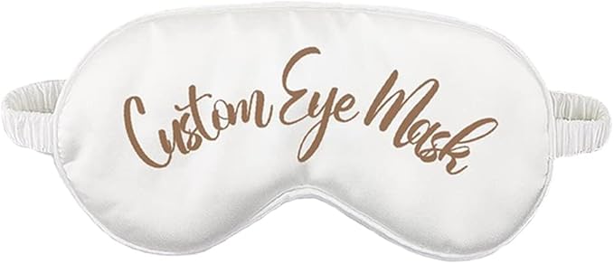Custom Eye Mask,Add Your Image Text Personalized Sleep Shade Soft Blindfold Eyemask Blackout Eye Cover with Adjustable Strap for Full Night's Sleep,Travel and Nap White-BrightBean Baby