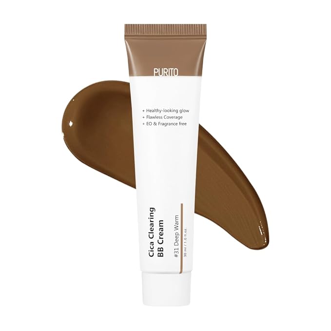 PURITO Cica Clearing BB Cream #31 Deep Warm 1 fl.oz / 30ml, Vegan bb cream, foundation, cruelty free-BrightBean Baby